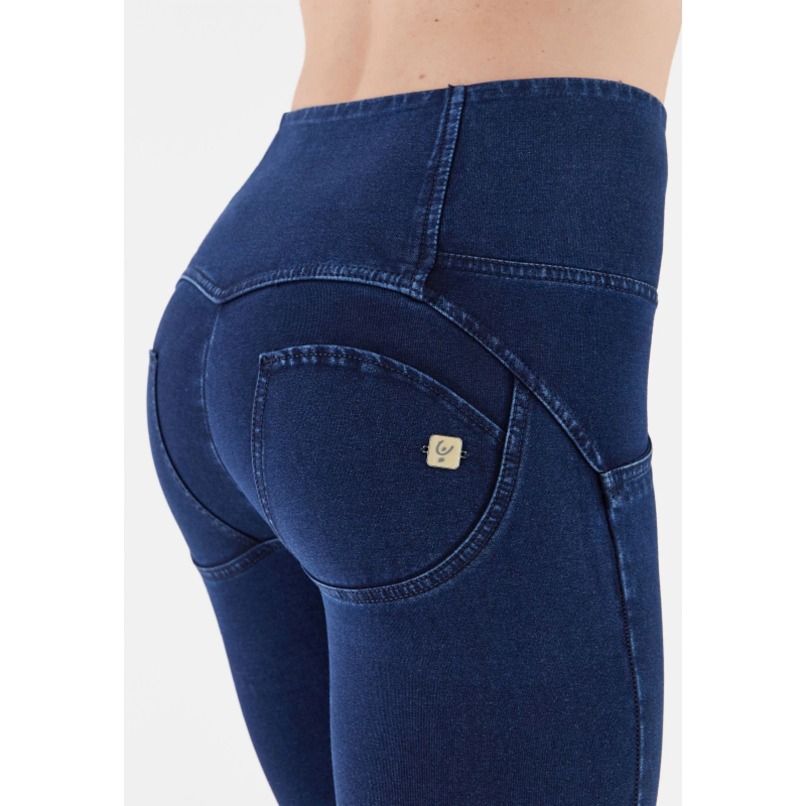 Női jeggings nadrág FREDDY WR.UP® superskinny push up 7 8 jeggings with high waist and buttons-Blue · záber 7