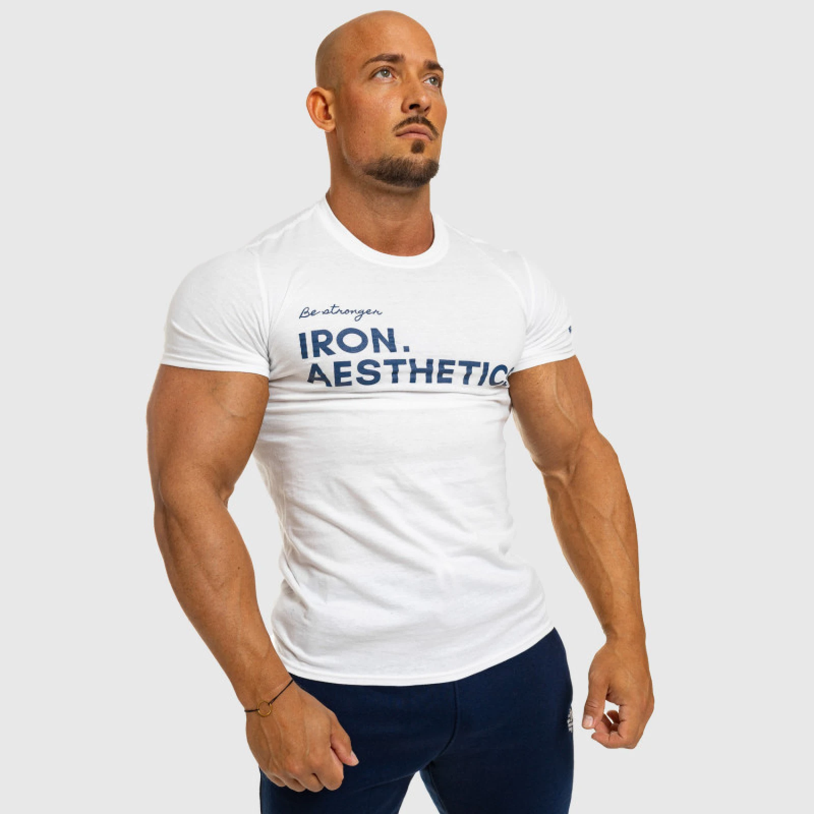 Férfi fitness póló Iron Aesthetics Be Stronger, fehér · záber 2