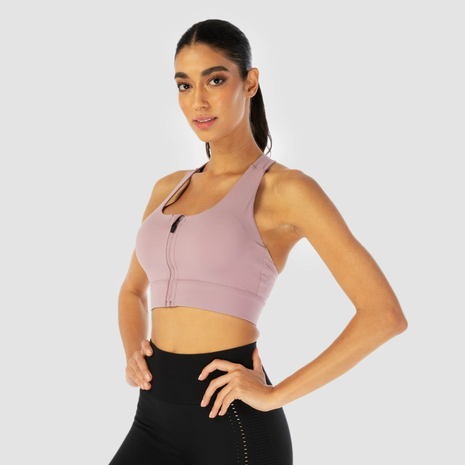 SQUATWOLF Zip Up Sports Bra Infinity Elderberry · záber 1