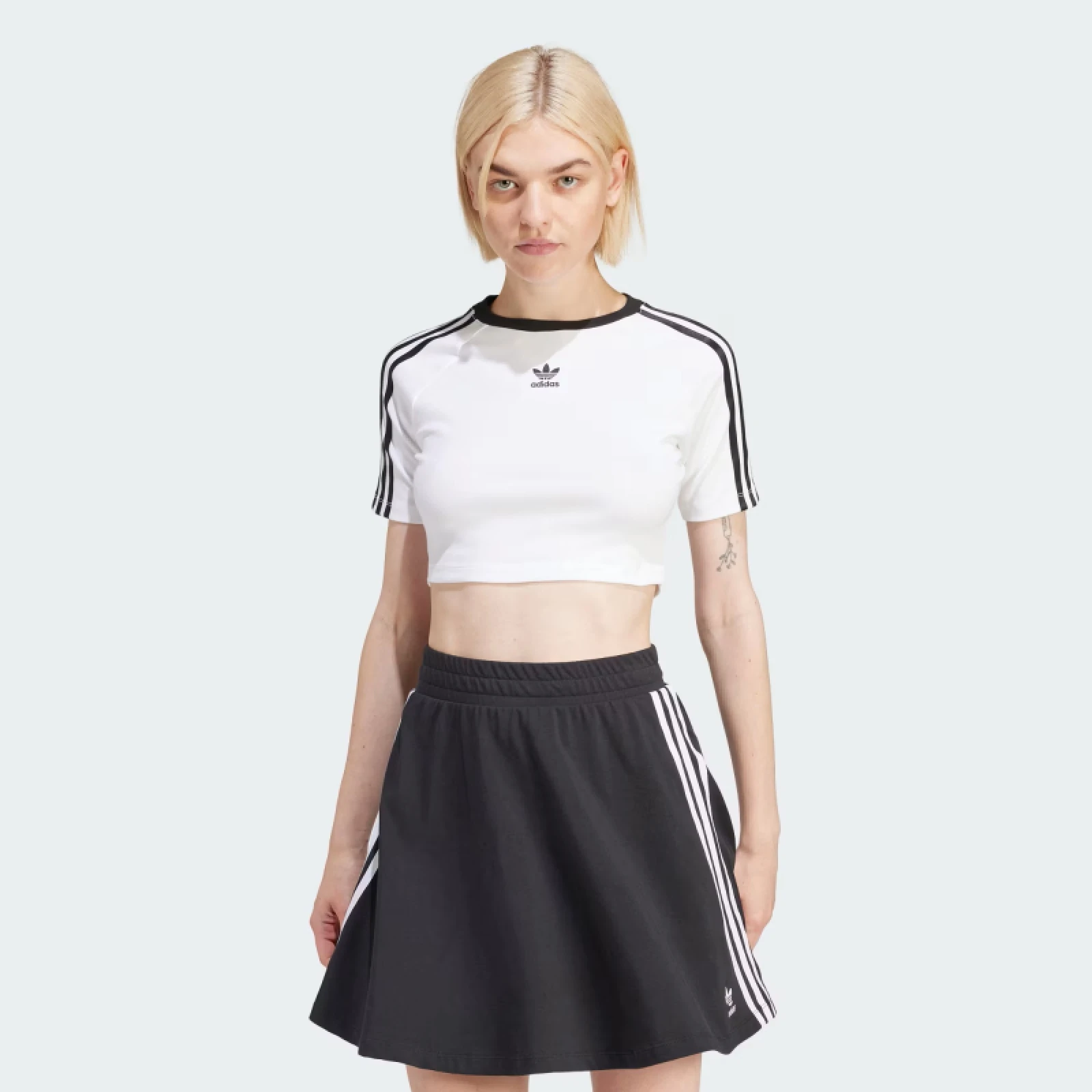 Női rövid ujjú póló ADIDAS ORIGINALS 3 S BABY TEE-BLACK · záber 2