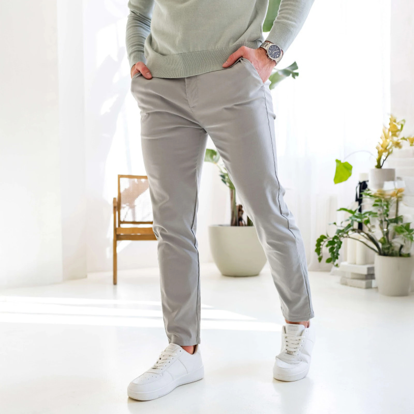 Sztreccs nadrág Iron Aesthetics Classy, szürke · záber 1