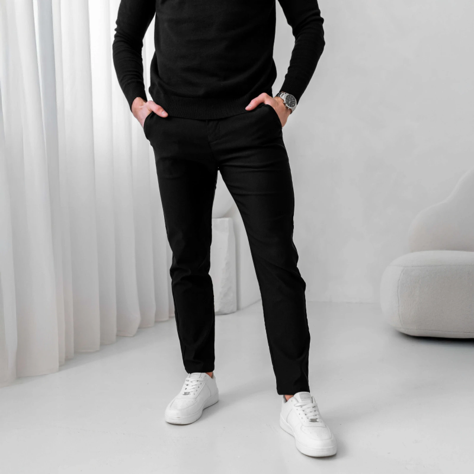 Sztreccs nadrág Iron Aesthetics Classy, fekete · záber 5