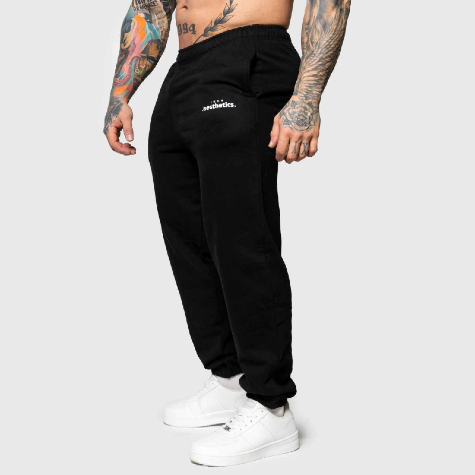 Oversized melegítőnadrág Iron Aesthetics Relaxed, fekete · záber 5
