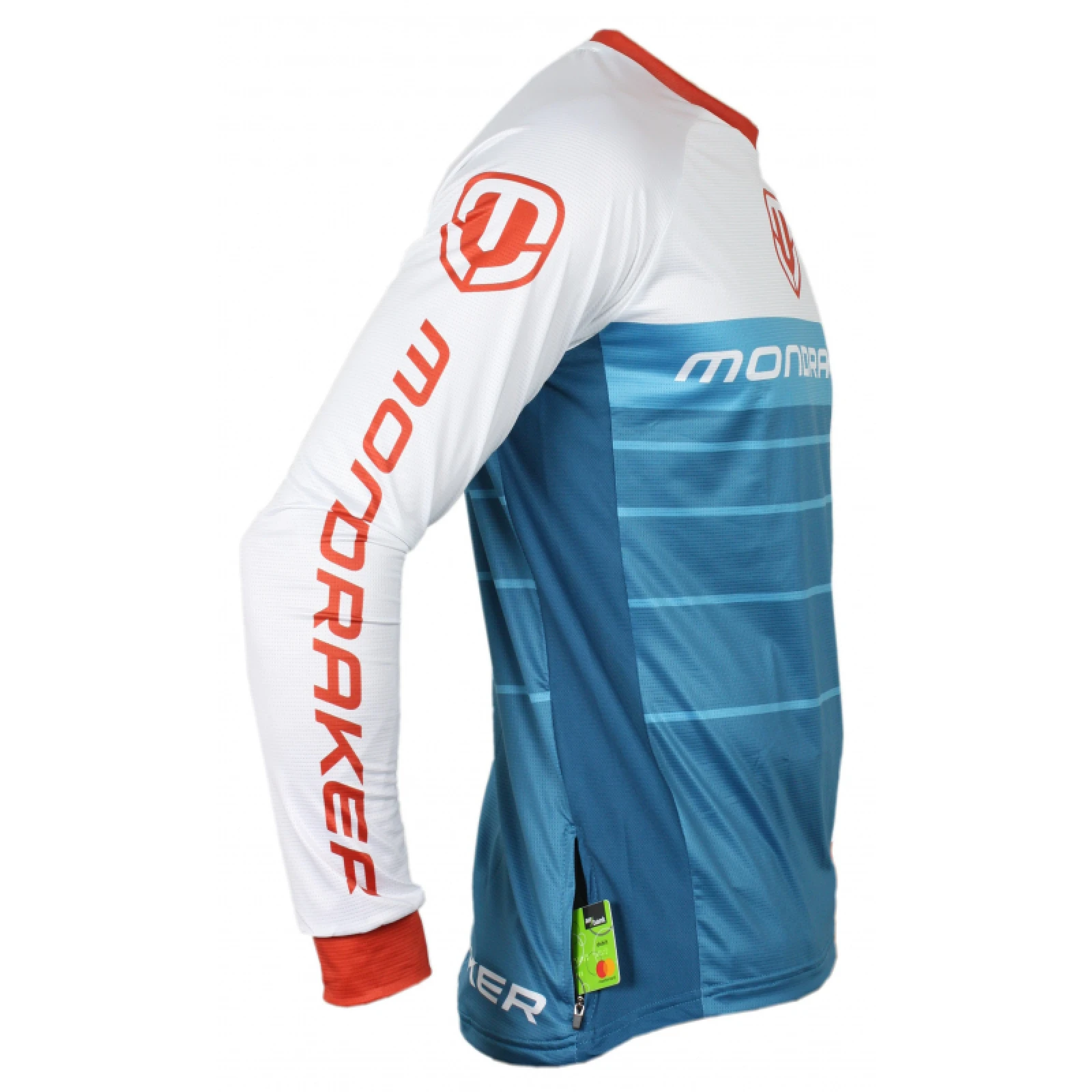 Férfi kerékpáros mez hosszú ujjal MONDRAKER Enduro Trail Jersey long, petrol white red · záber 2