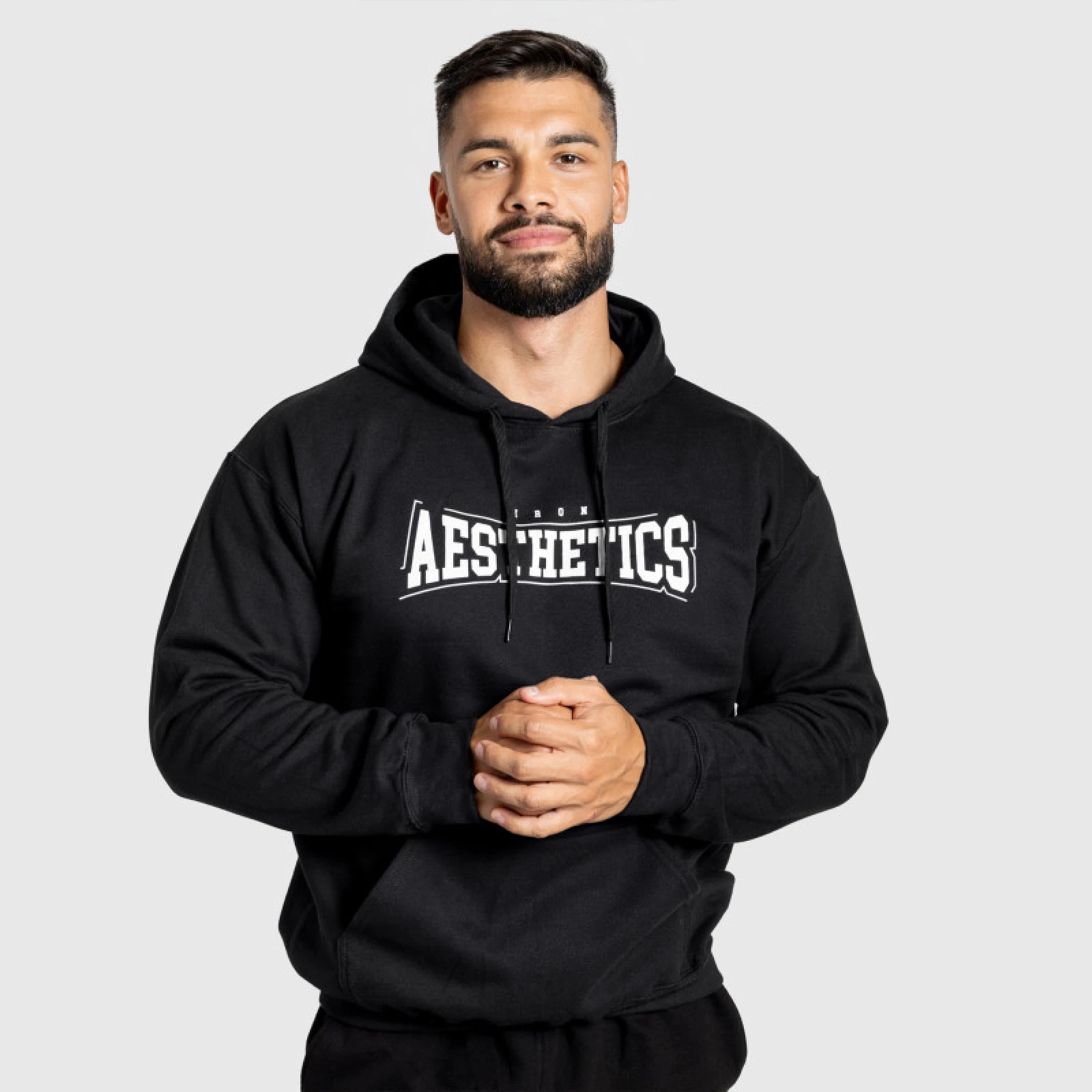 Férfi kapucnis pulóver Iron Aesthetics Frontline, fekete · záber 3