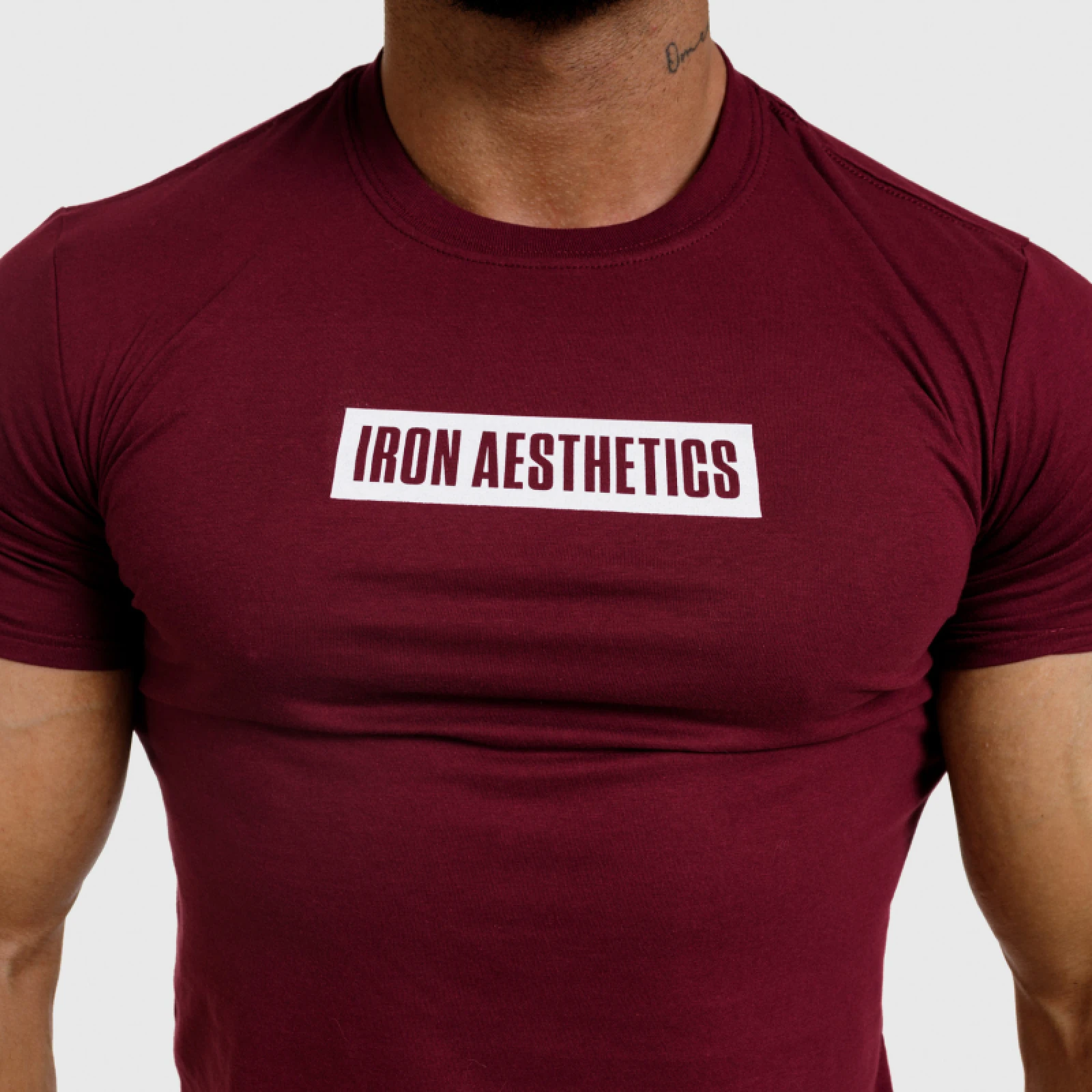 Férfi fitness póló Iron Aesthetics Boxed, bordó · záber 4