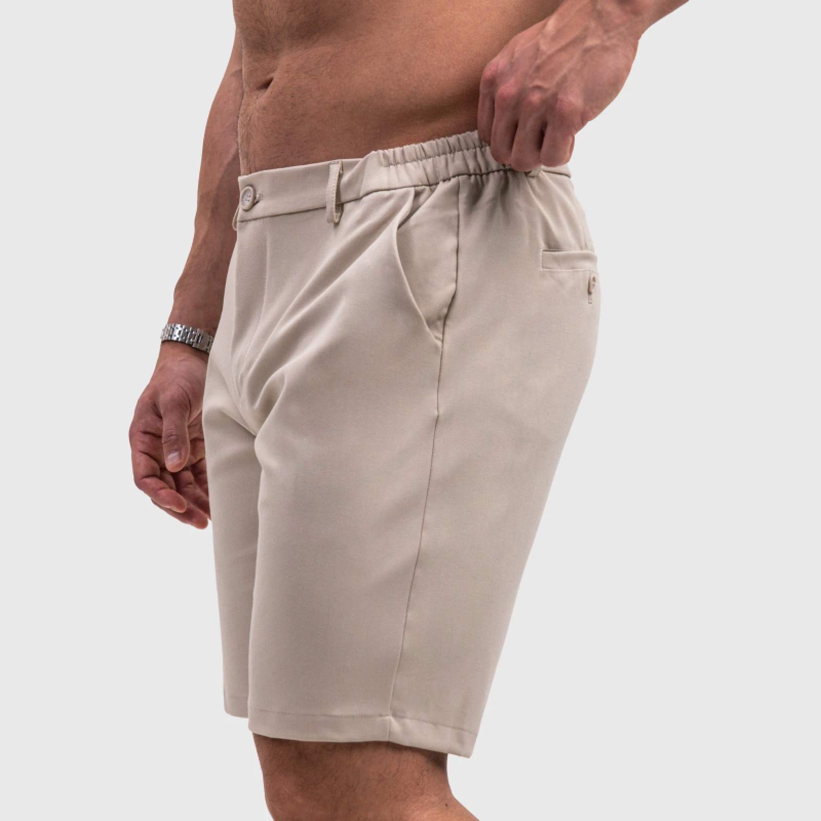 Férfi rövidnadrág Iron Aesthetics Chino Flex, bézs · záber 2