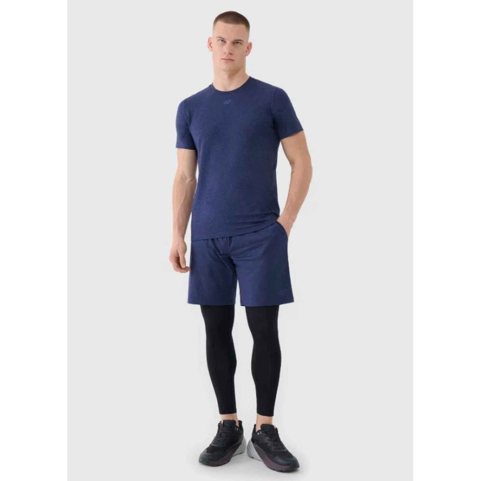 Férfi edzőnadrágok 4F SHORTS FNK M0911-30M-DARK BLUE MELANGE · záber 3