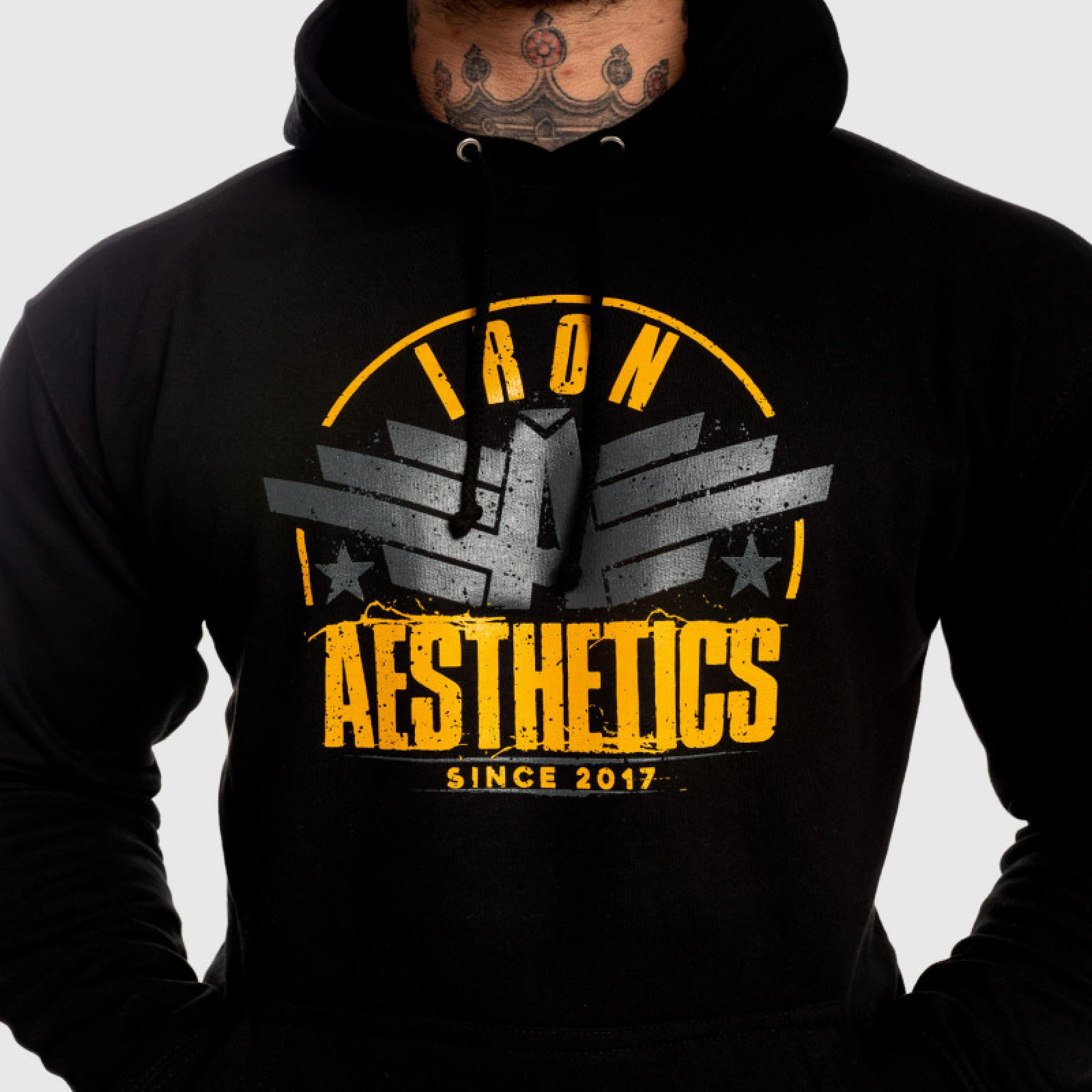 Fitness cipzár nélküli pulóver Iron Aesthetics Force, fekete · záber 5