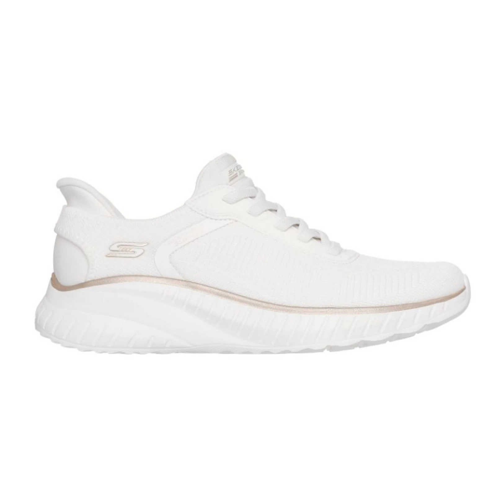 Női szabadidőcipők SKECHERS Bobs Squad Chaos Current Muse Slip-Ins W white gold · záber 2