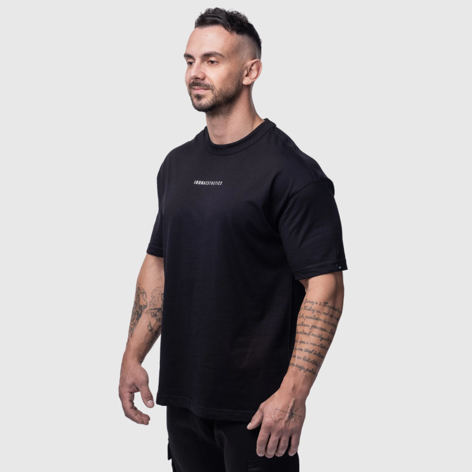 Oversize póló Iron Aesthetics Vibe Tee, fekete · záber 3