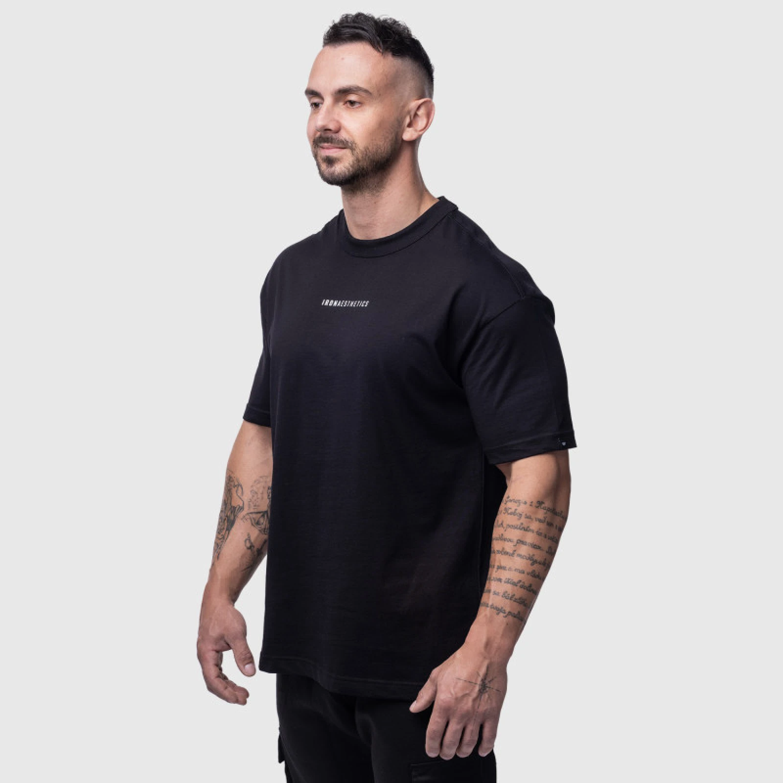 Oversize póló Iron Aesthetics Vibe Tee, fekete · záber 2