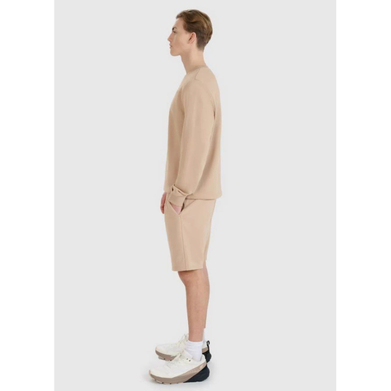 Férfi melegítőnadrág rövidnadrág 4F SHORTS CAS M571-83S-BEIGE · záber 4