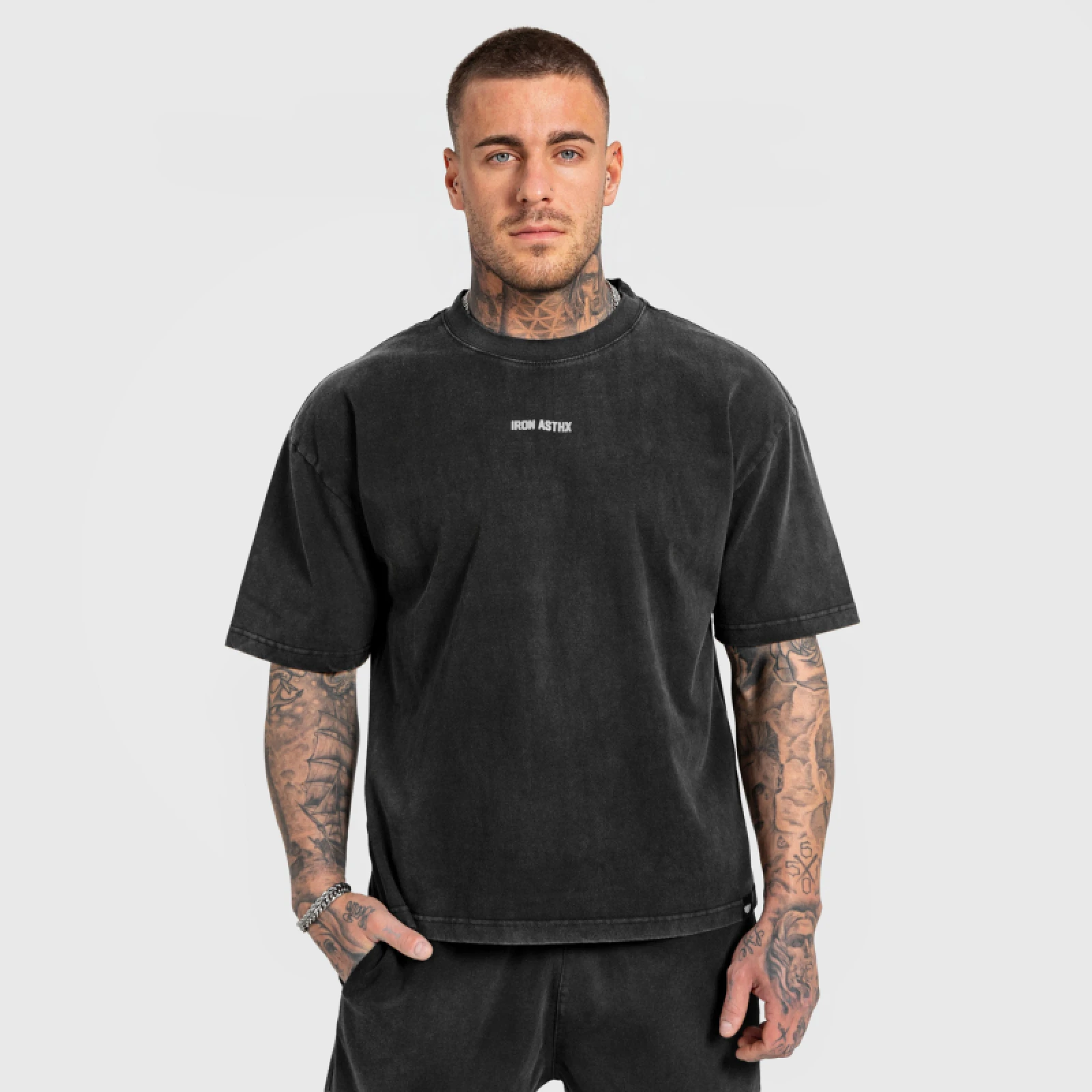 Férfi szett Iron Aesthetics X Washed, fekete · záber 4