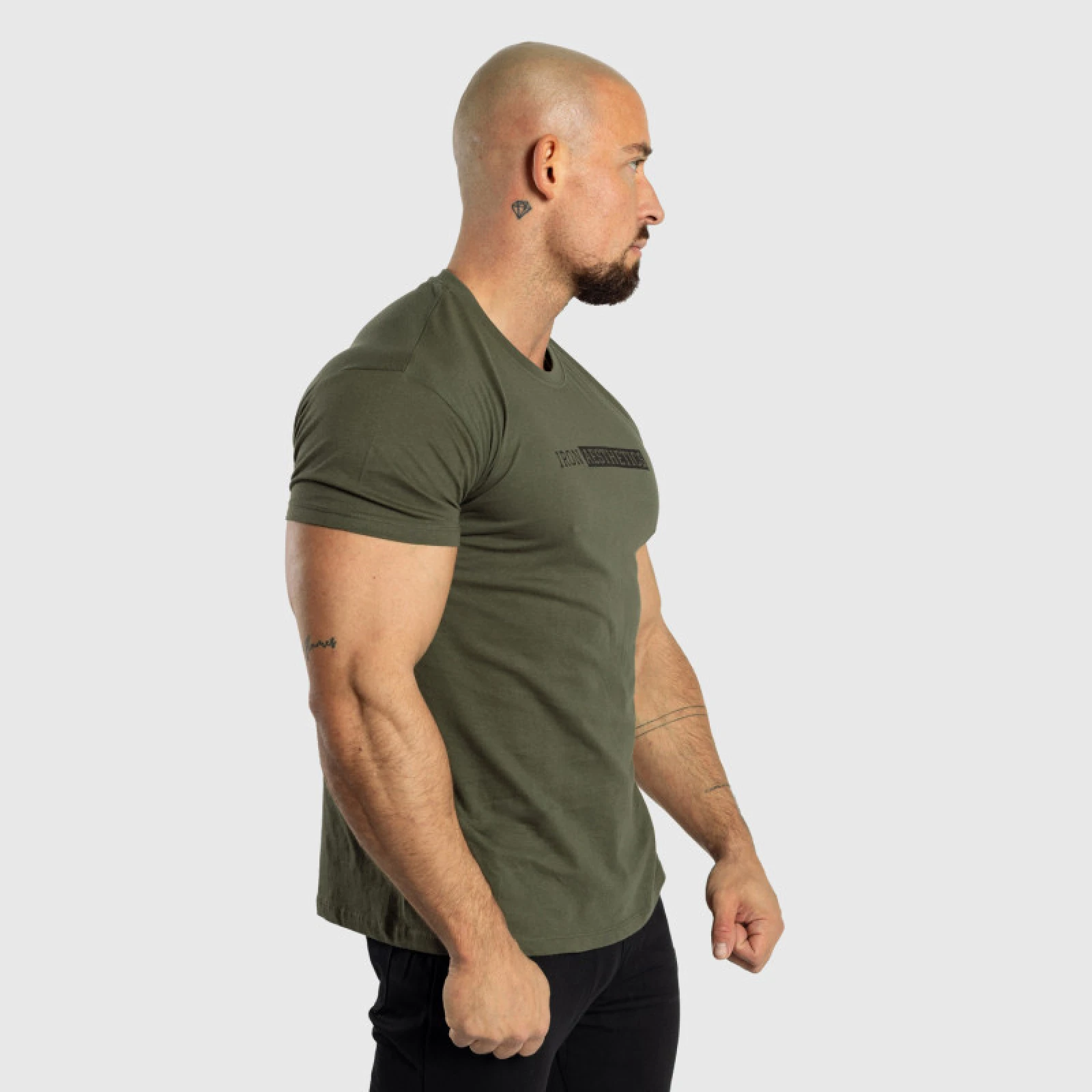 Férfi fitness póló Iron Aesthetics Gym, katonazöld · záber 3