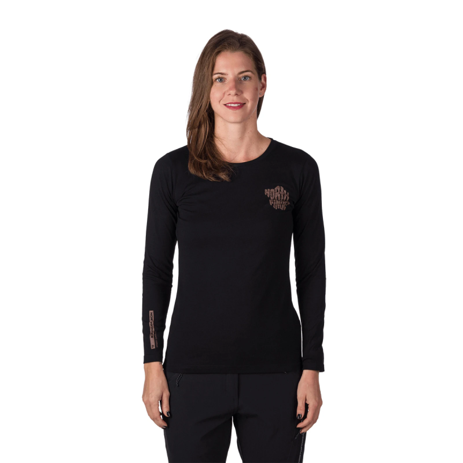 Női túrázó hosszú ujjú póló NORTHFINDER HAILIE-269black · záber 2