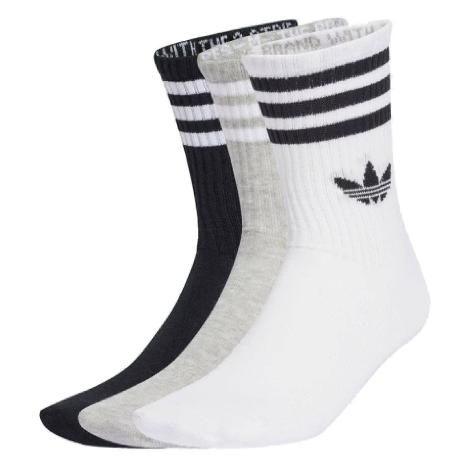 Zoknik ADIDAS ORIGINALS 3 PACK-CREW S WHITE MGREYH BLACK · záber 1