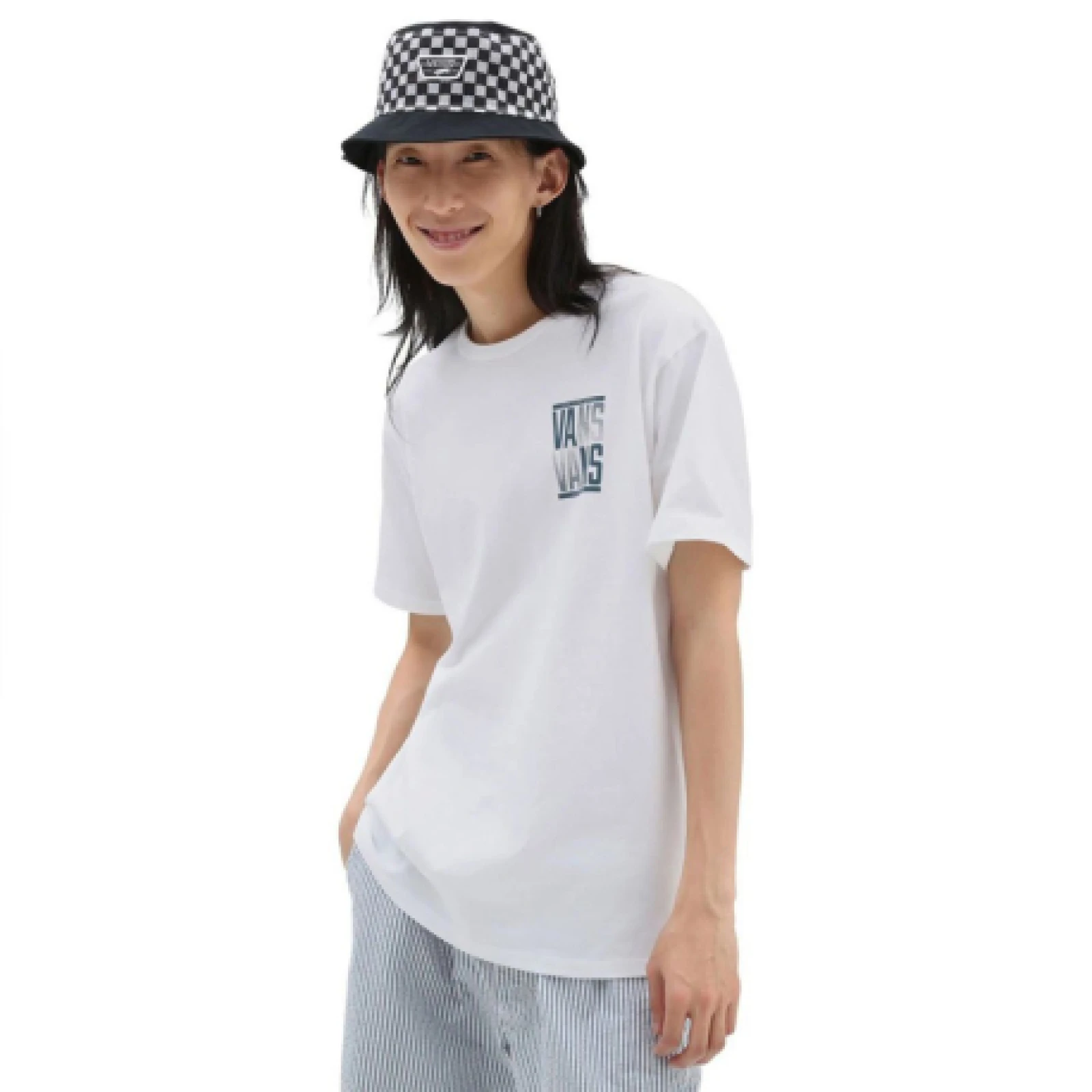 Férfi rövid ujjú póló VANS OFF THE WALL STACKED TYPED SS TEE-WHITE · záber 1
