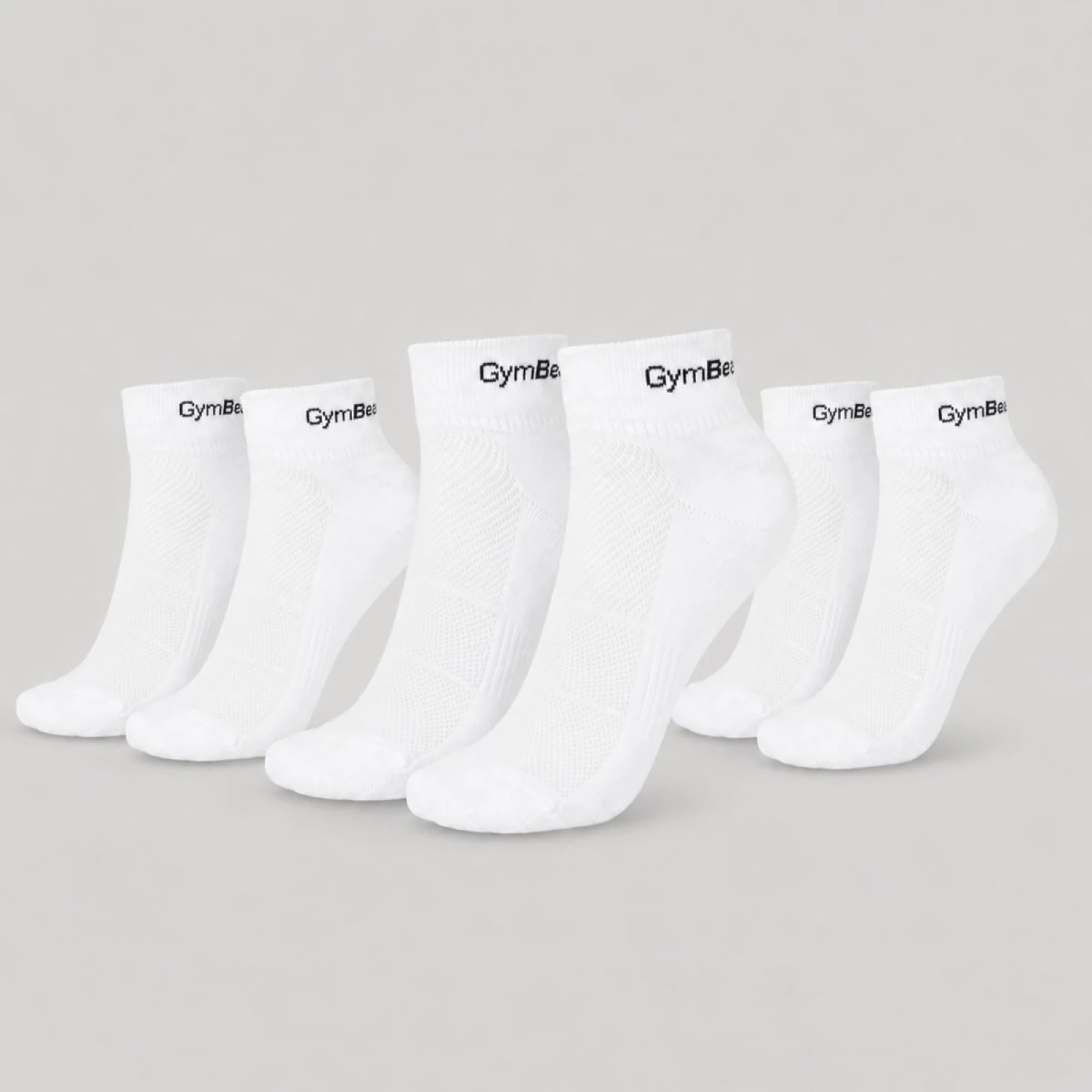 GymBeam Quarter Socks 3Pack White · záber 1