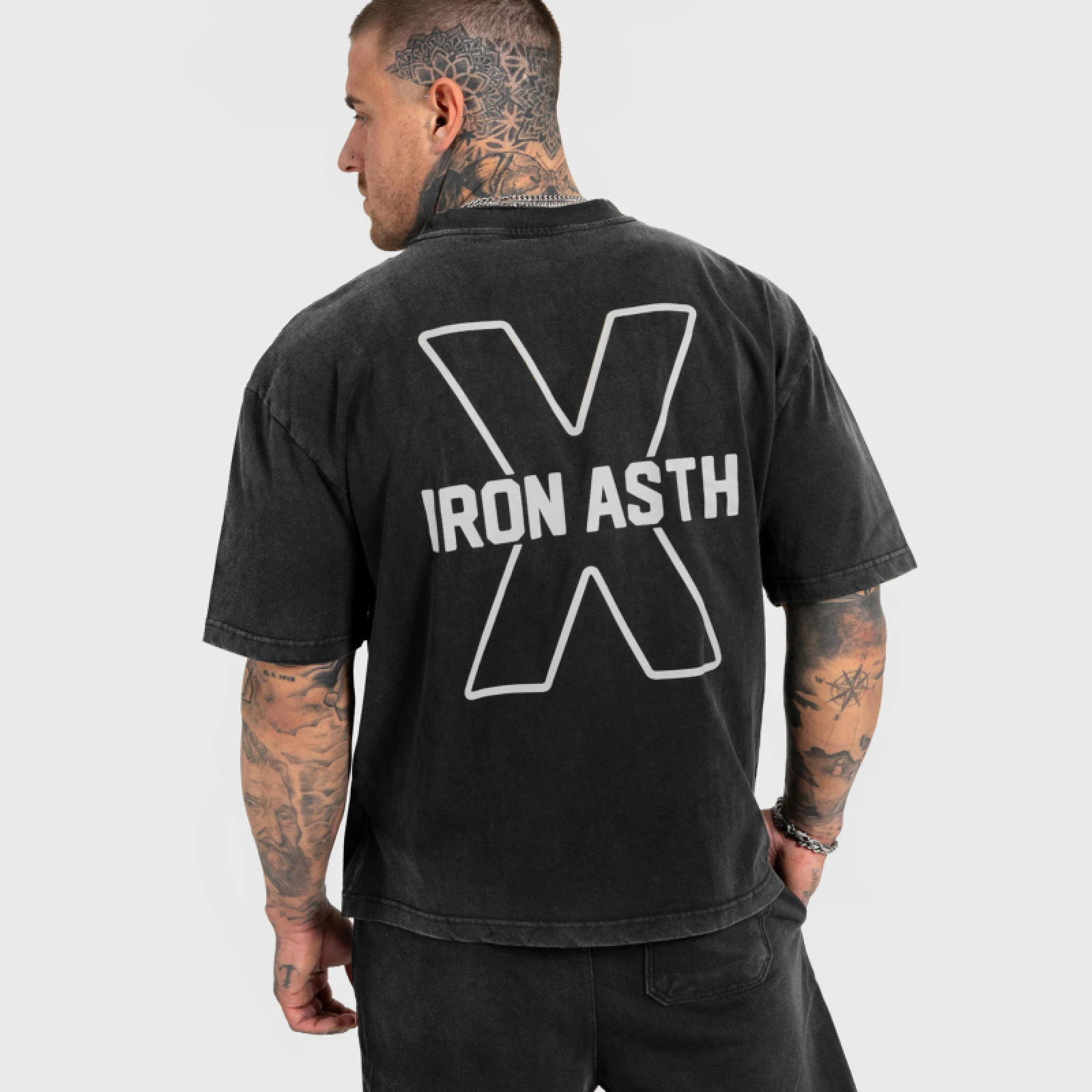 Férfi póló Iron Aesthetics X Washed, fekete · záber 1