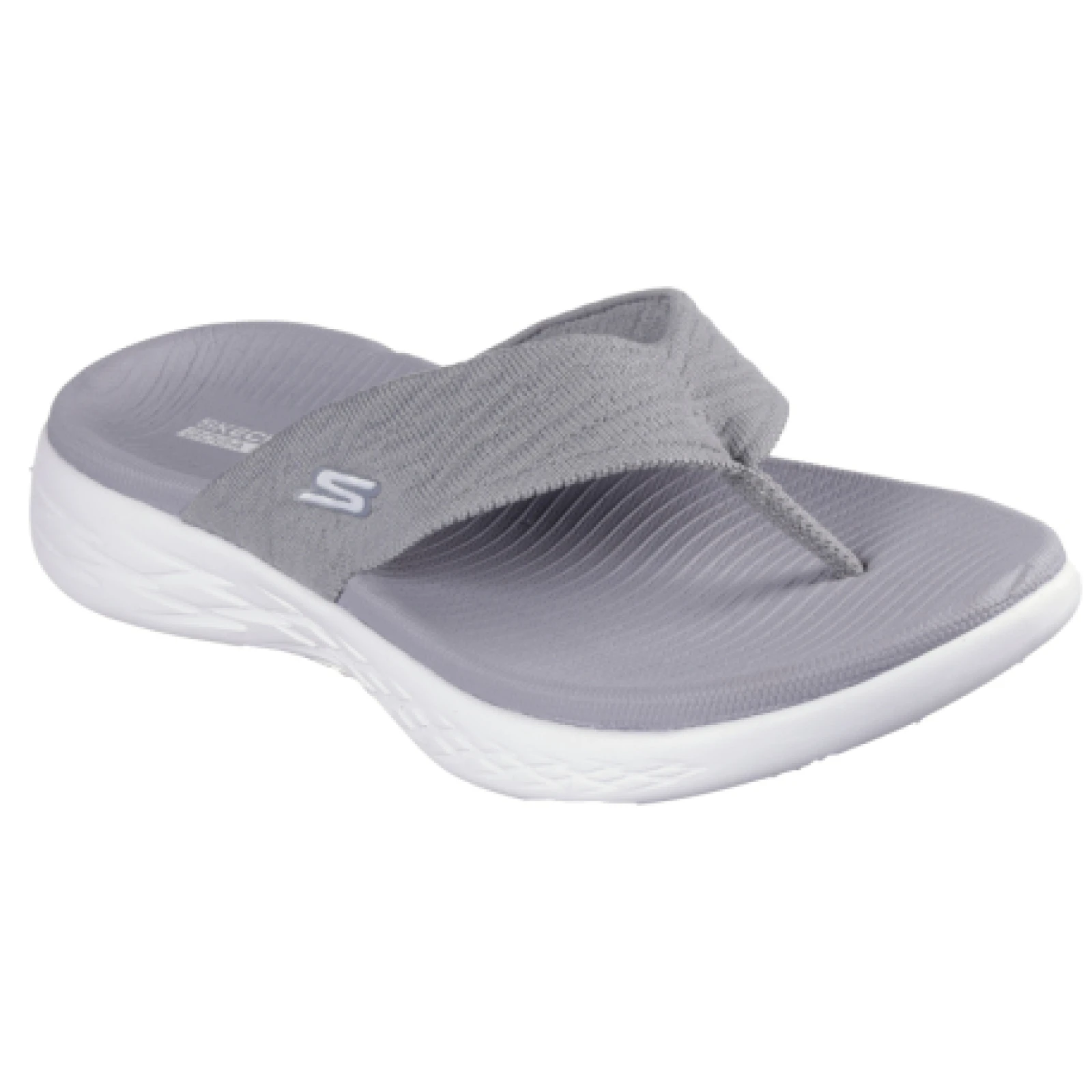 Női papucsok (strandcipők) SKECHERS On The Go 600 Sunny W grey white · záber 1