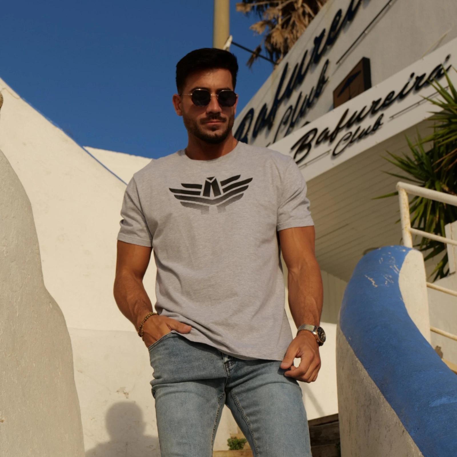 Férfi sportpóló Iron Aesthetics Break, szürke · záber 2