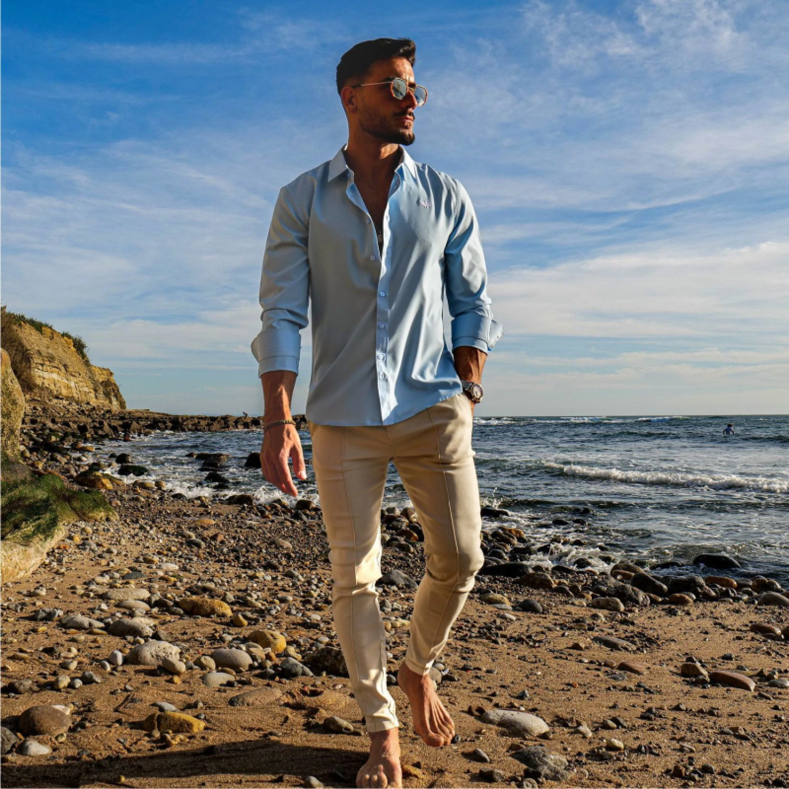 Sztreccs ing Iron Aesthetics Slim Stretch, világoskék · záber 3