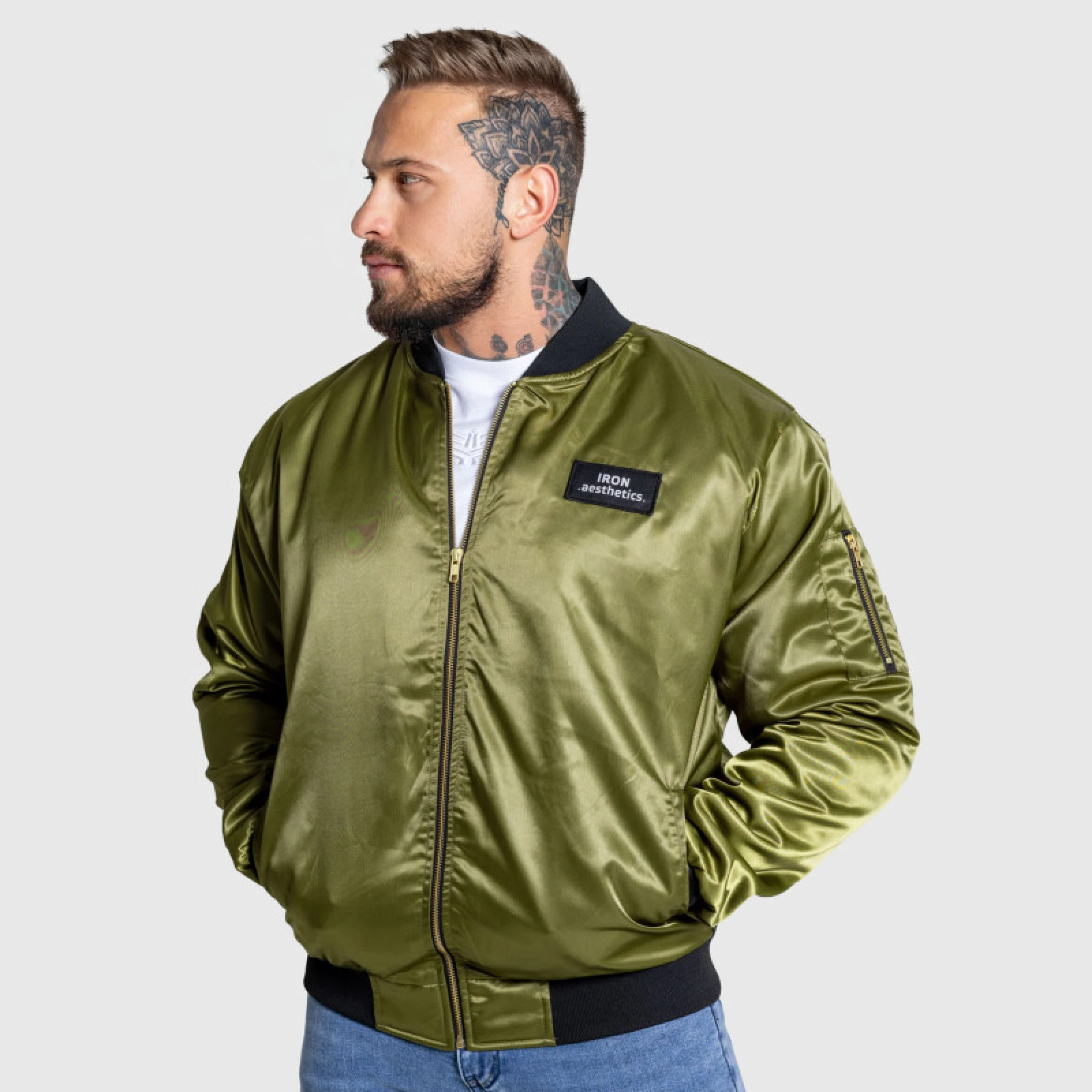 Bomber dzseki Iron Aesthetics Maverick, zöld · záber 3