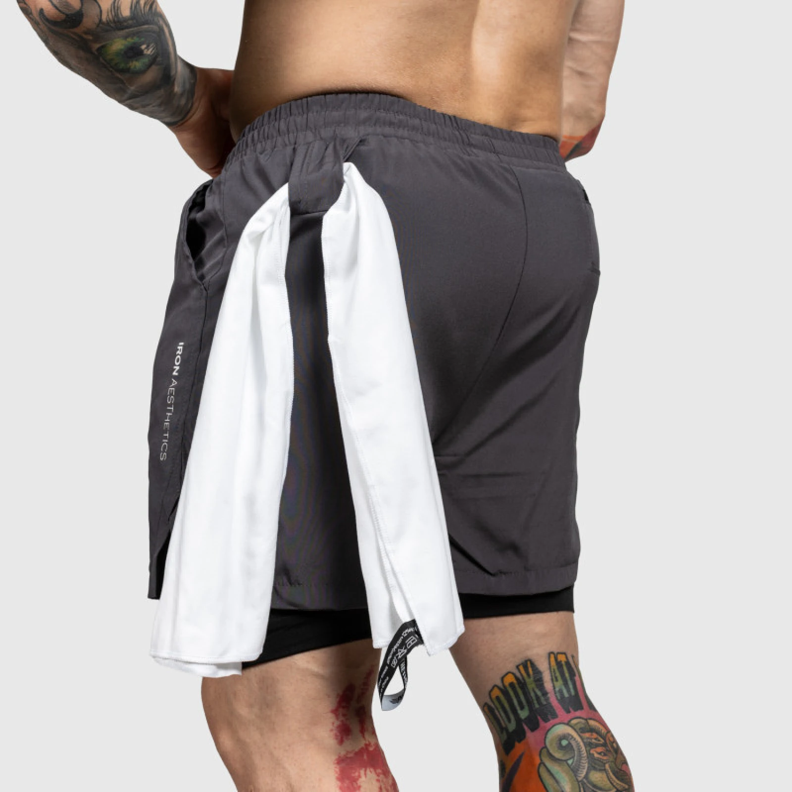 Funkcionális short Iron Aesthetics SweatPro 2in1, sötétszürke · záber 4