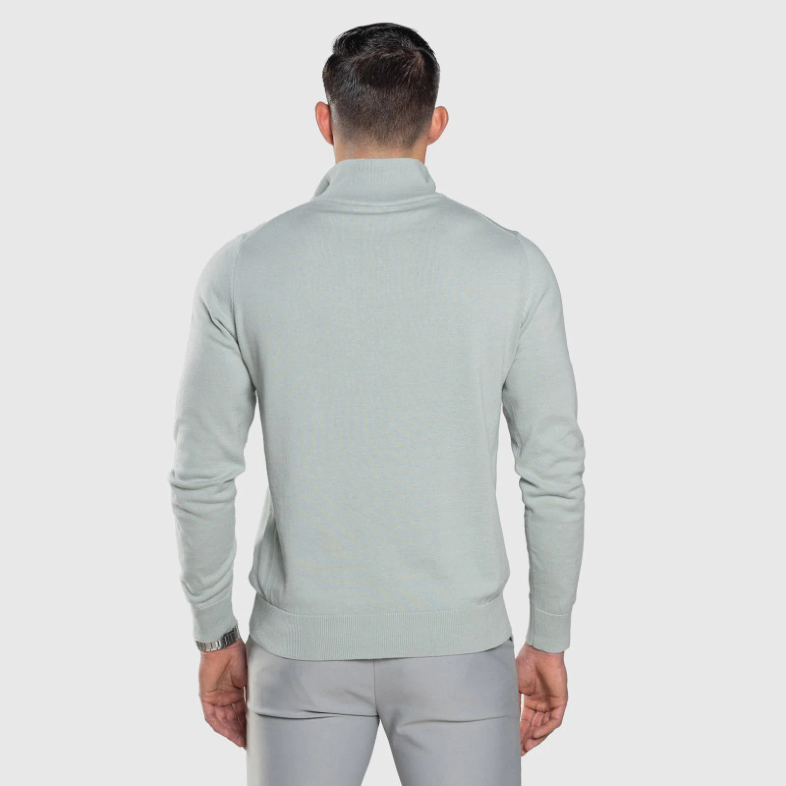 Kötött pulóver cipzárral Iron Aesthetics Tomas, sage zöld · záber 5