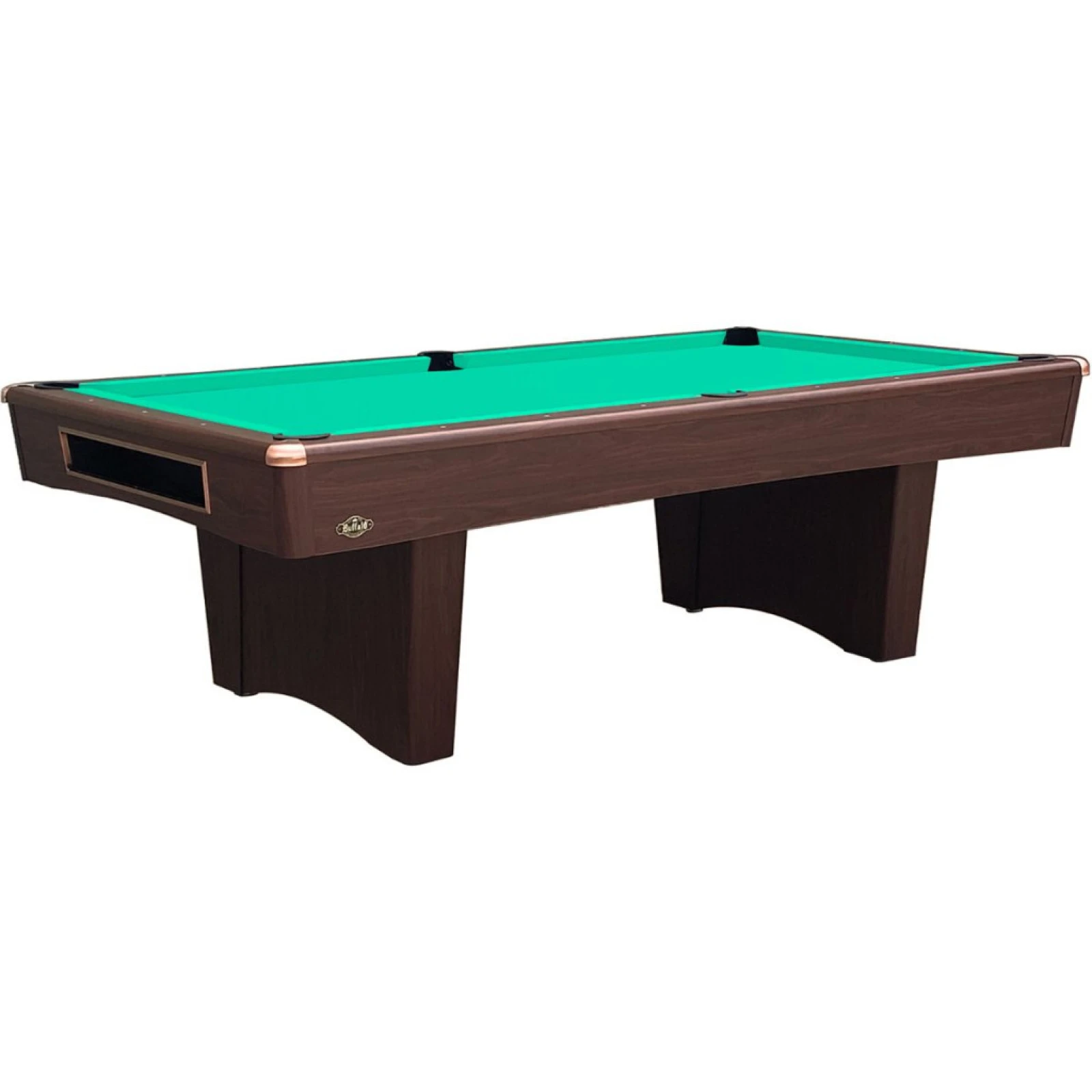 POOL BILIÁRDASZTAL BUFFALO ELIMINATOR III 8' BARNA TEST, POSZTÓ · záber 1