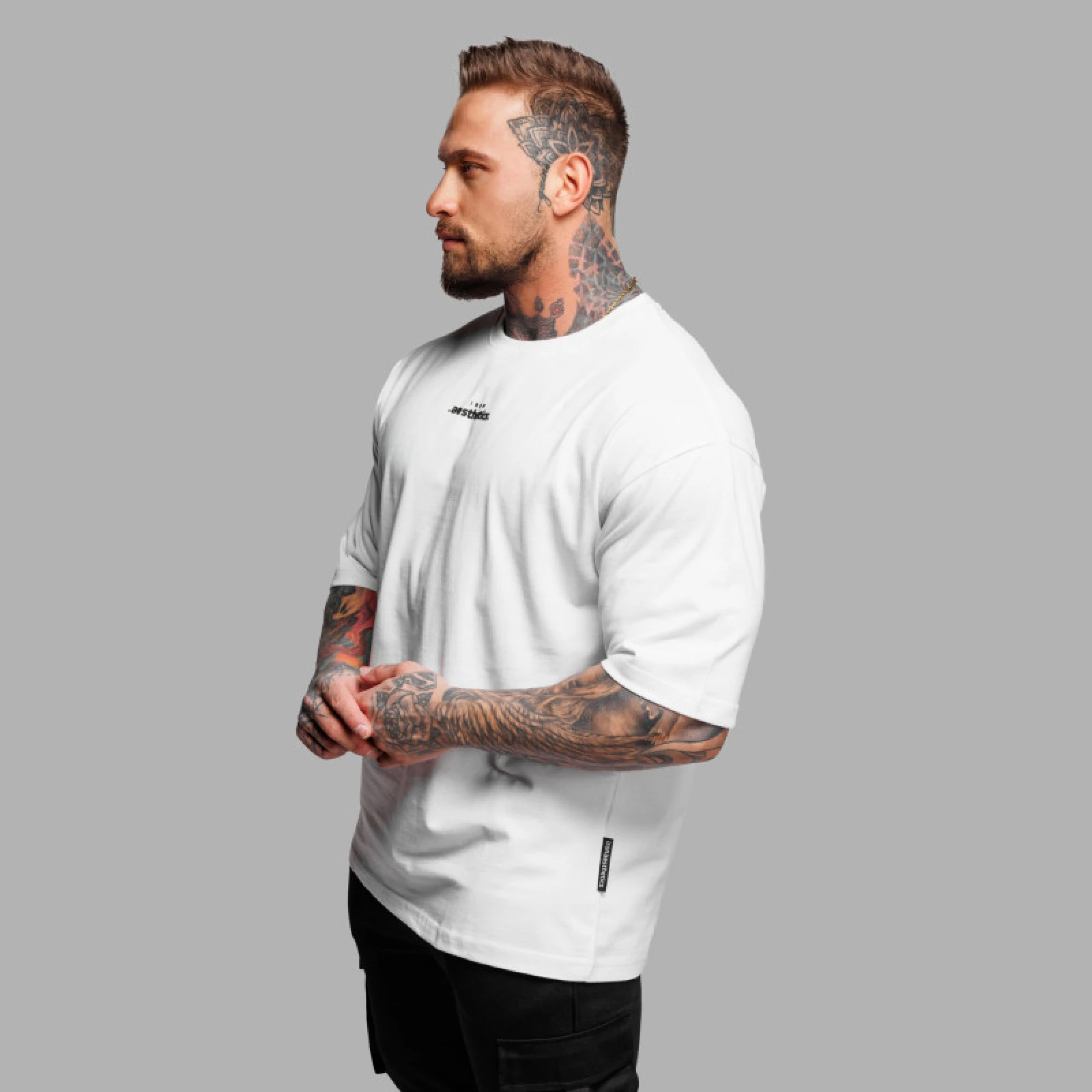 Oversize póló Iron Aesthetics Major, fehér · záber 5