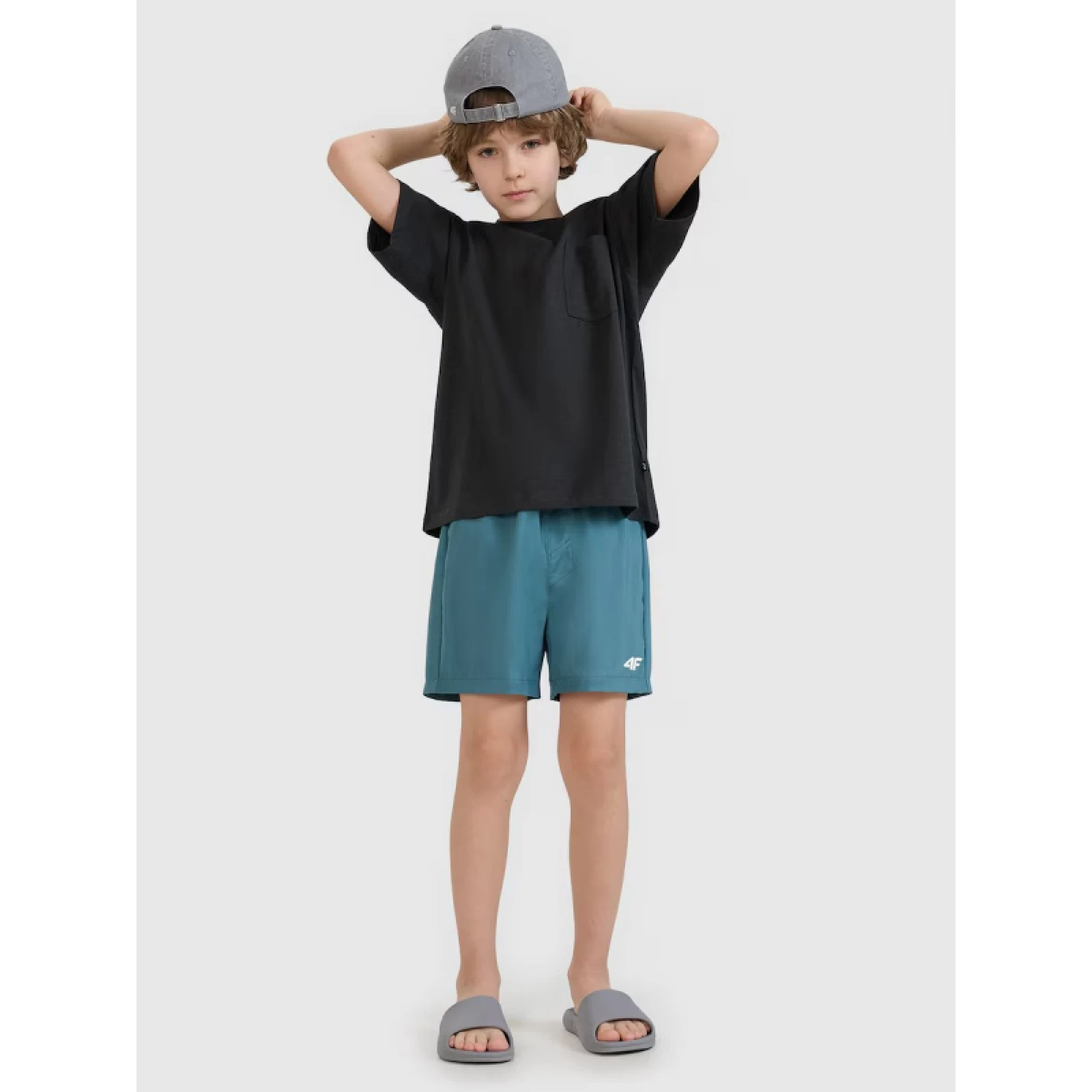 Fiú úszónadrágok 4F JUNIOR BOARD SHORTS TEAL - Pohlavie: Gyerek · záber 3
