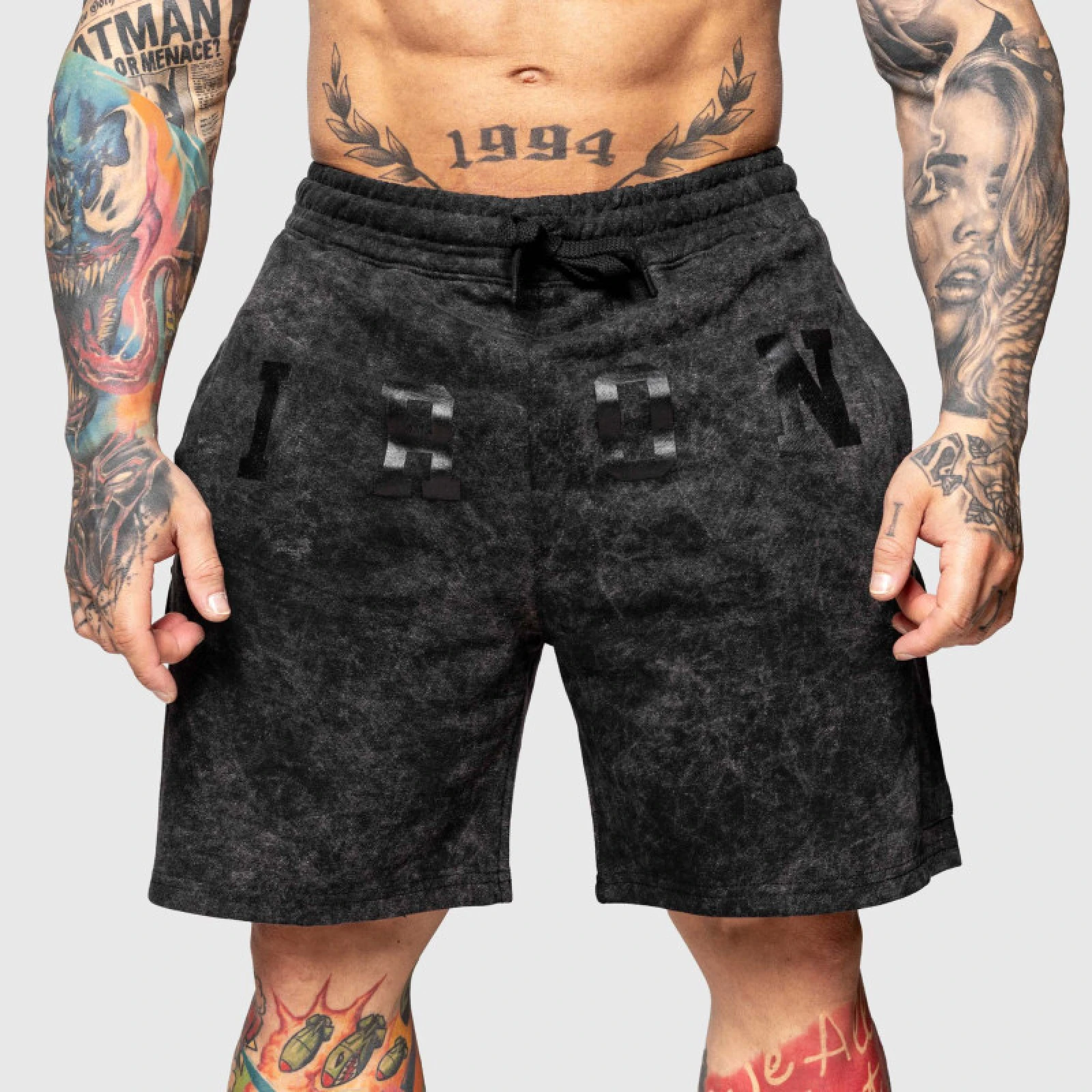 Férfi melegítősort Iron Aesthetics College, washed black · záber 1