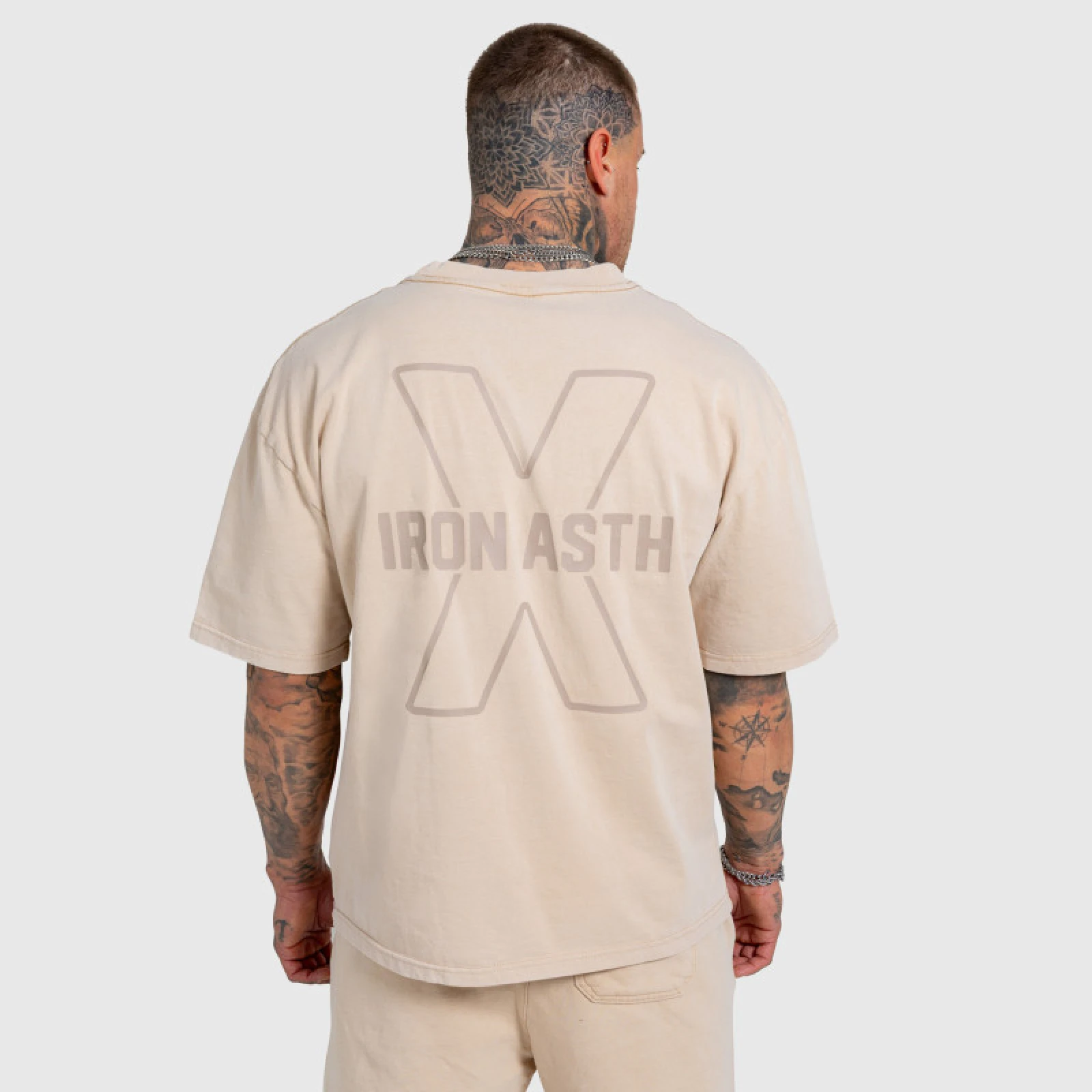 Férfi póló Iron Aesthetics X Washed, bézs · záber 3