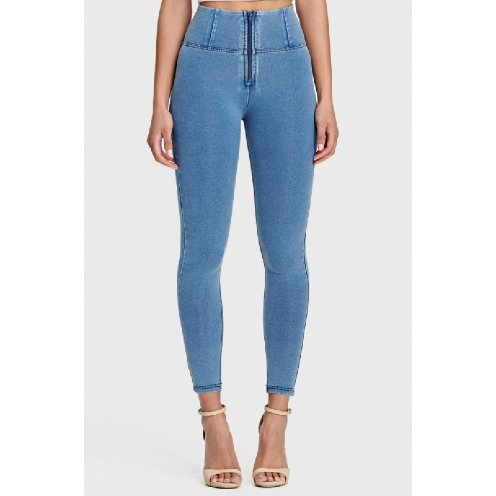 Női jeggings nadrág FREDDY WR.UP® skinny high waist push up jeggings in organic fabric-Blue · záber 2
