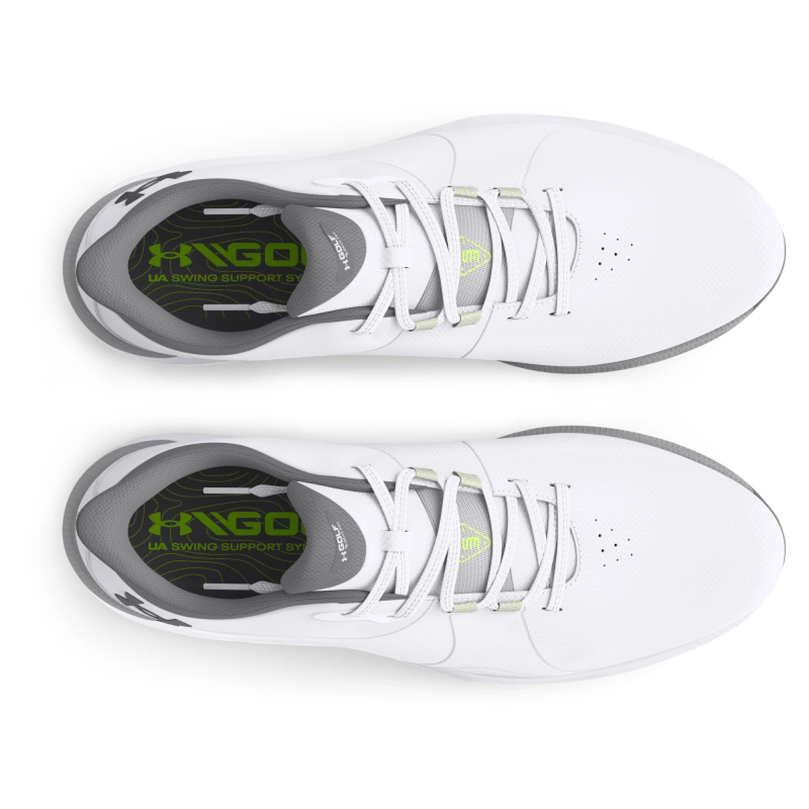 Férfi golfcipők tüskékkel UNDER ARMOUR UA Drive Pro SL Wide white white metallic gun metal · záber 4