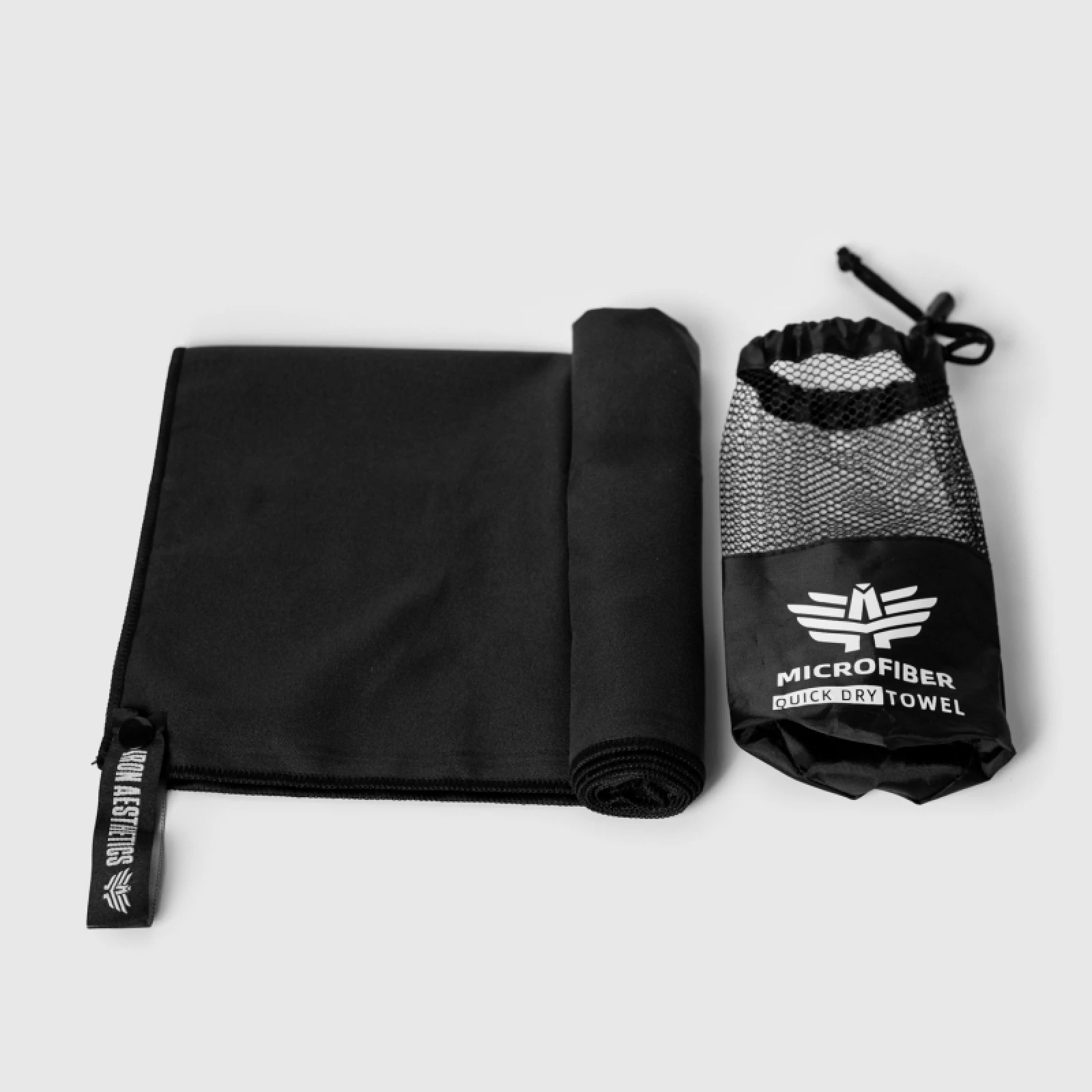 Gyorsan száradó sporttörölköző Iron Aesthetics Dry, fekete · záber 5