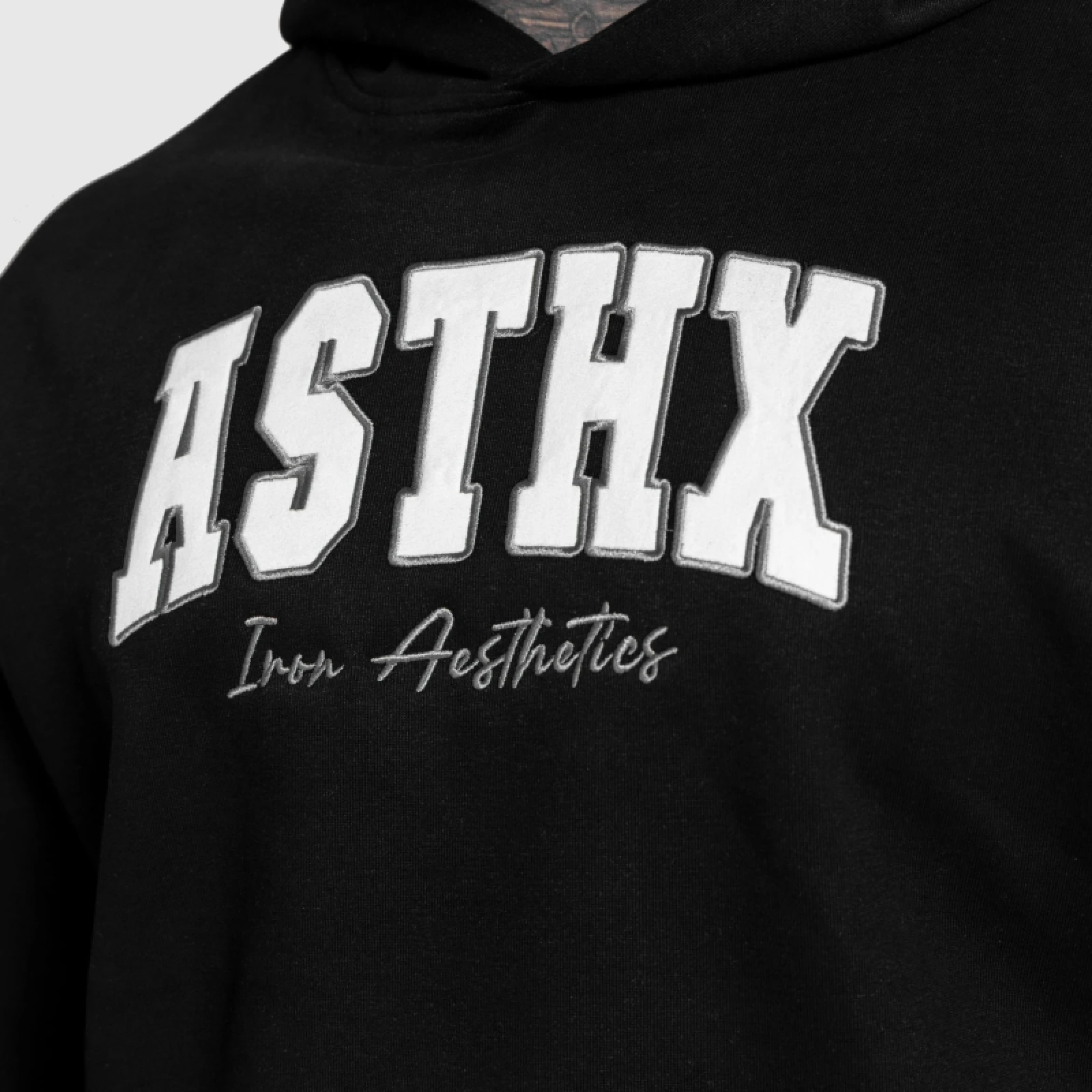 Oversized pulcsi Iron Aesthetics ASTHX, fekete · záber 4