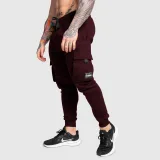 Férfi melegítőnadrág Iron Aesthetics Cargo Joggers, bordó · záber 4