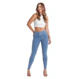 Női jeggings nadrág FREDDY WR.UP® push up superskinny jeggings with high waist and buttons-Blue · záber 1