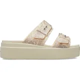 Női platformos szandálok (divatos lábbeli) CROCS Brooklyn Snake Buckle Low Wedge vanilla multi · záber 2