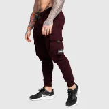 Férfi melegítőnadrág Iron Aesthetics Cargo Joggers, bordó · záber 4