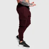 Férfi melegítőnadrág Iron Aesthetics Cargo Joggers, bordó · záber 5