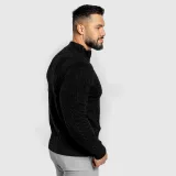 Férfi kötött pulóver Iron Aesthetics Cable Knit, fekete · záber 4