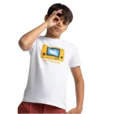 Fiú póló rövid ujjú VOLCANO T-OUTSIDE JUNIOR 100 WHITE · záber 1
