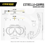 Búvár sznorkel szett CRESSI ESTRELLA + GAMMA COMBO CLEAR AQUAMARINE · záber 4