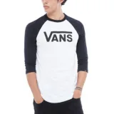 Férfi rövid ujjú póló VANS CLASSIC RAGLAN-WHITE-BLACK · záber 1