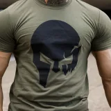 Ultrasoft póló Iron Aesthetics Skull, katonazöld · záber 5