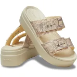 Női platformos szandálok (divatos lábbeli) CROCS Brooklyn Snake Buckle Low Wedge vanilla multi · záber 5